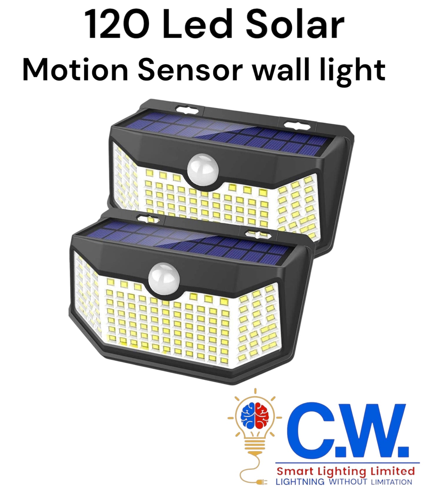 120 Led Solar wall motion sensor light 1 pair