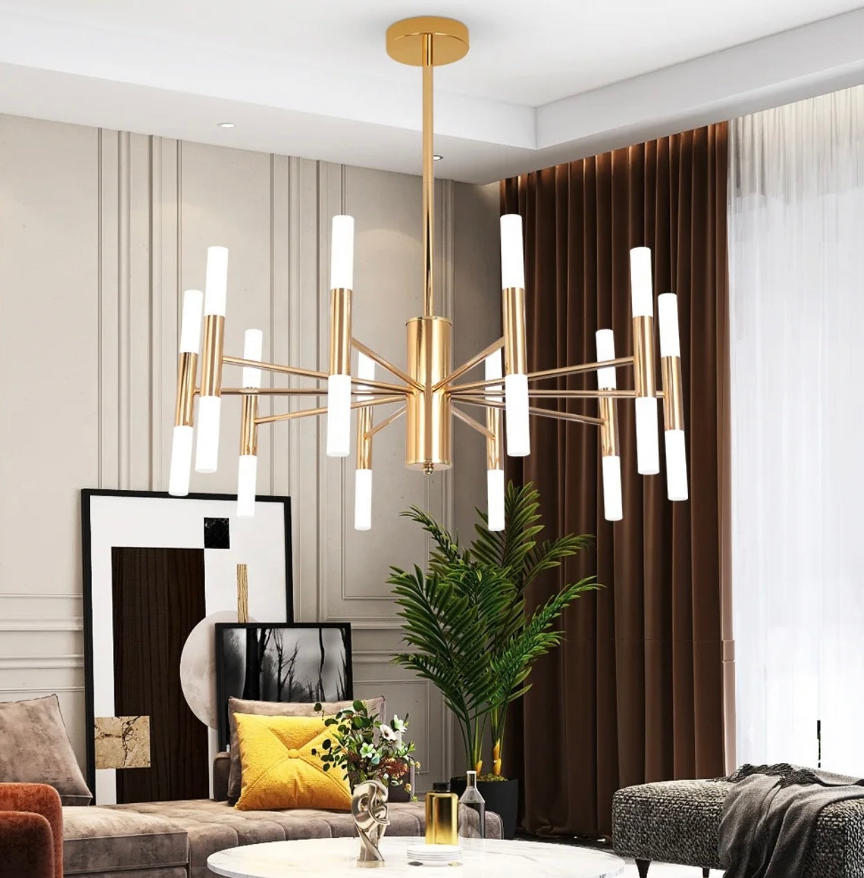 20 Head Chandelier Gold