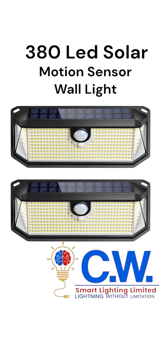 380 led Solar Motion Sensor wall light pair